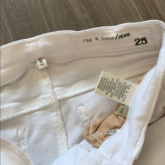 Rag and Bone Distressed White Skinny Crop Jeans - Picture 7 of 8